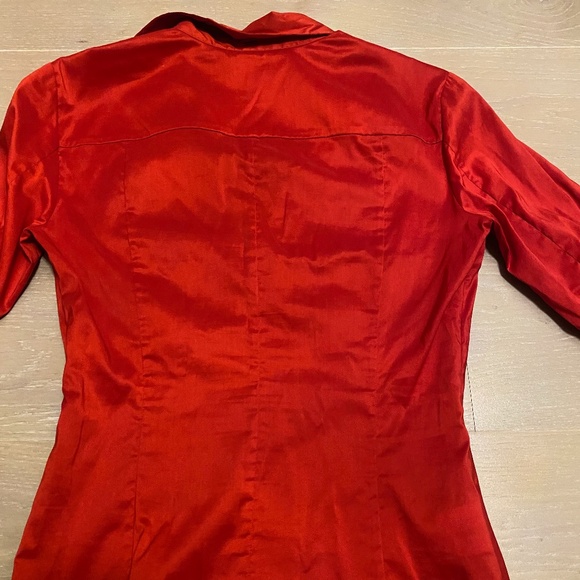 BOSS women's, red fitted shirt, size 4 - Picture 2 of 7
